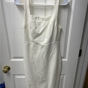 Lulu's Classic White Zip-Up Dress